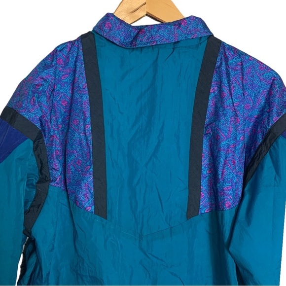 R&R Sports Jacket Vintage 90’s Abstract Print Full Zip Windbreaker Womens Size 8 - Picture 9 of 15